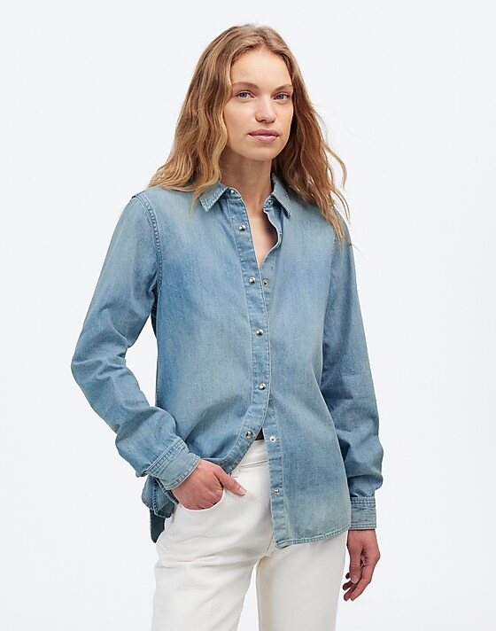 madewell Denim Classic Button-Up Shirt in Altoona Wash altoona wash
