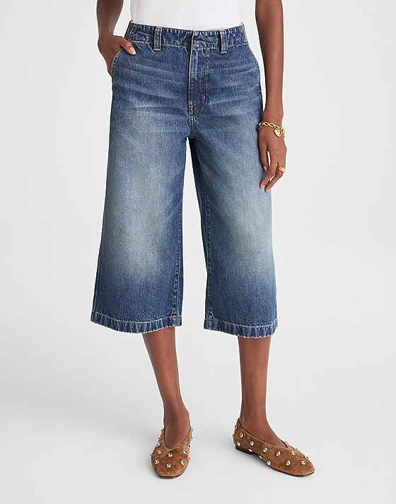 Madewell Denim Culottes In Greendale Wash Greendale Wash