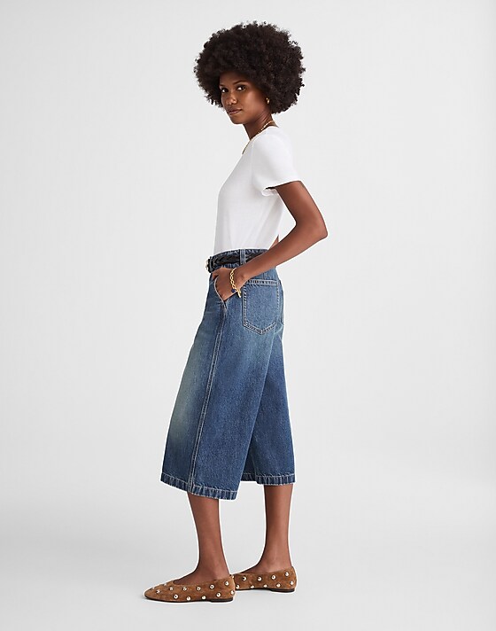 Madewell Denim Culottes In Greendale Wash Greendale Wash