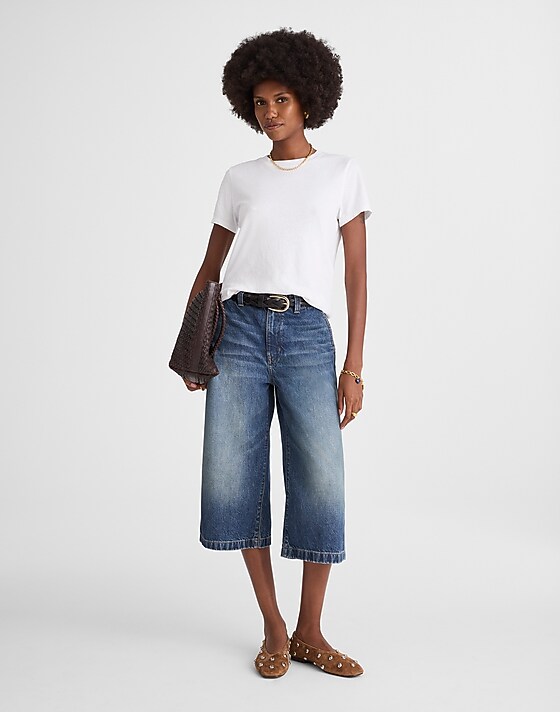madewell Denim Culottes in Greendale Wash greendale wash