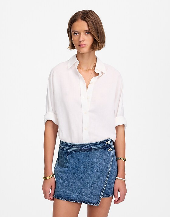 Madewell Denim Micro Mini Skort In Northam Wash Northam Wash