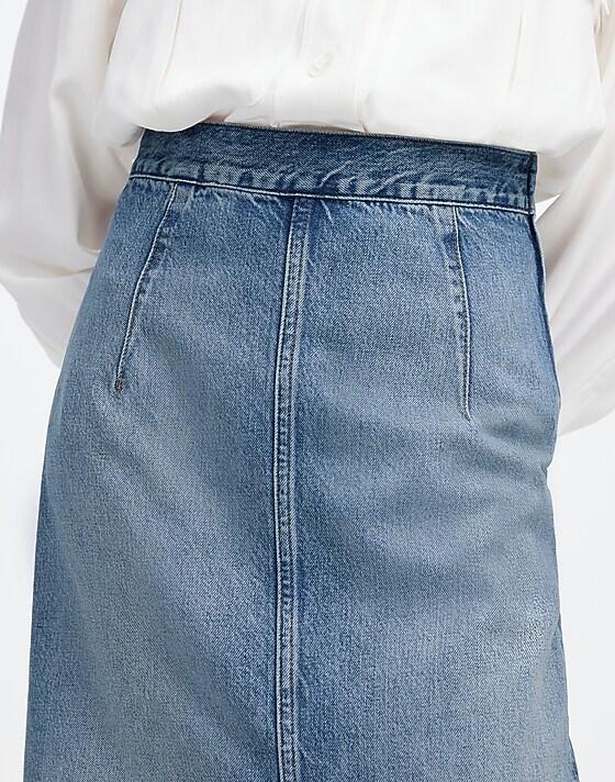 Madewell Denim Midi Pencil Skirt In Billings Wash Billings Wash