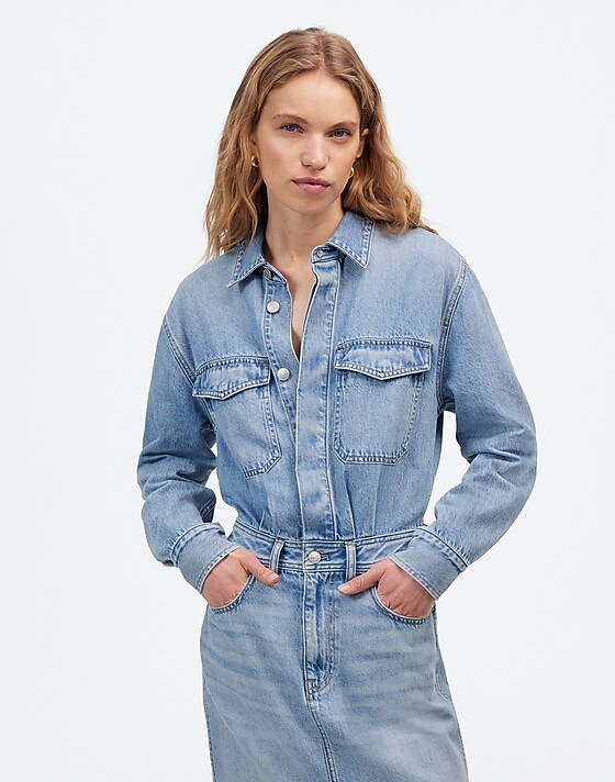 Madewell Denim Midi Shirtdress In Altoona Wash Altoona Wash