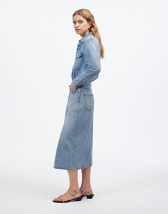 Madewell Denim Midi Shirtdress In Altoona Wash Altoona Wash