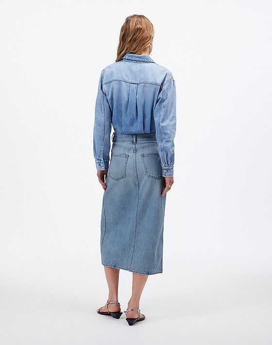 Madewell Denim Midi Shirtdress In Altoona Wash Altoona Wash