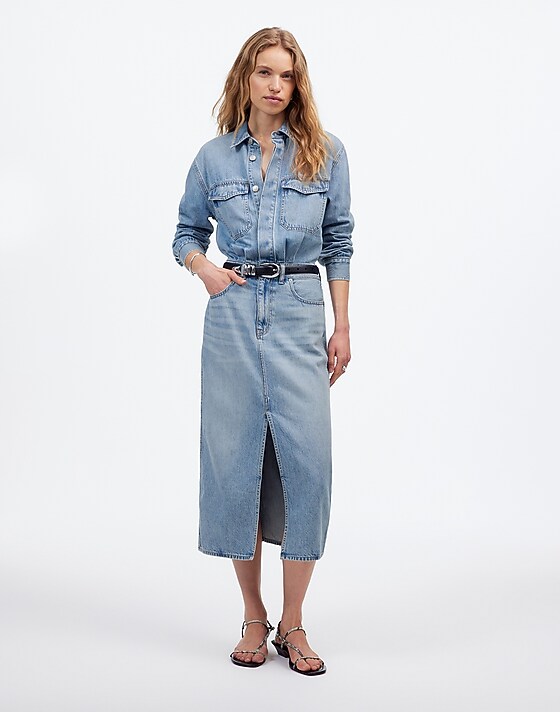 madewell Denim Midi Shirtdress in Altoona Wash altoona wash