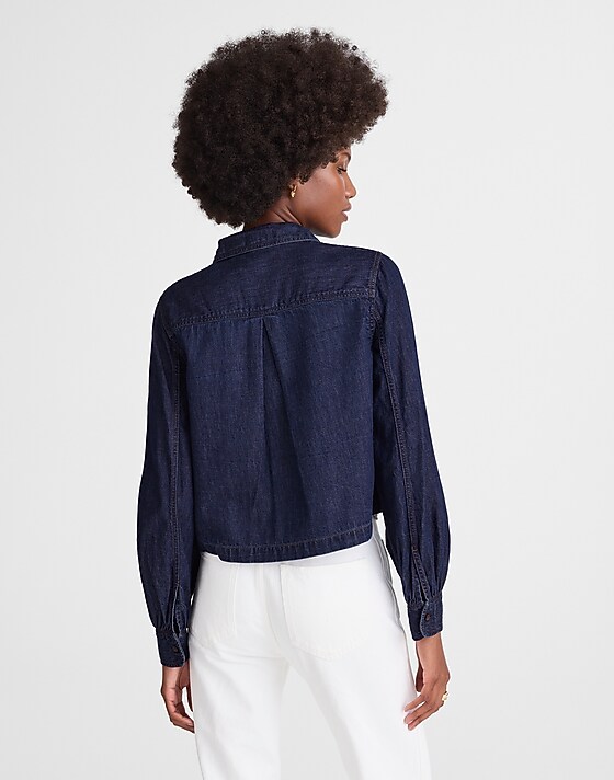 Madewell Denim Patch Pocket Button-Up Top Rinse Wash
