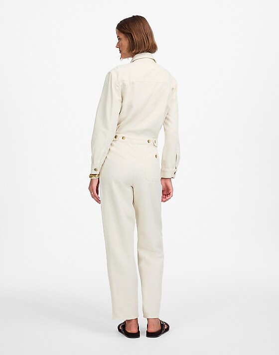 Madewell Denim Pleated Barrel-Leg Jumpsuit In Vintage Canvas Vintage Canvas