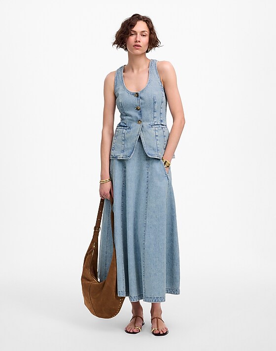 Madewell Denim Scoopneck Cutaway Vest In Edmonson Wash Edmonson Wash