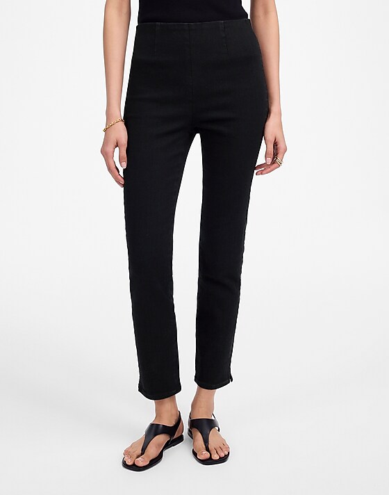 Madewell Denim Slim Crop Pants In Black Rinse Black Rinse Wash