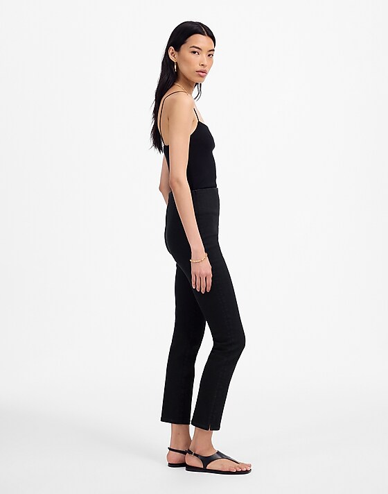 Madewell Denim Slim Crop Pants In Black Rinse Black Rinse Wash