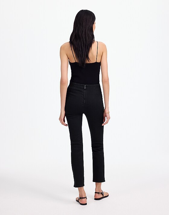 Madewell Denim Slim Crop Pants In Black Rinse Black Rinse Wash