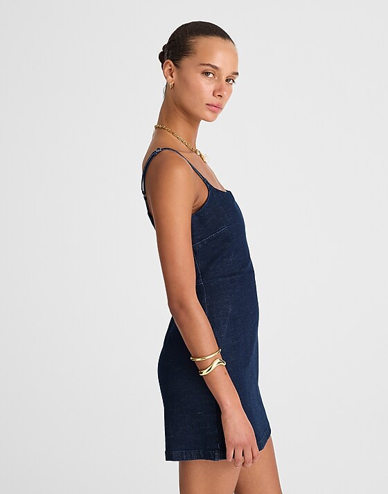 Madewell Denim Squareneck Romper In Briant Wash Briant Wash