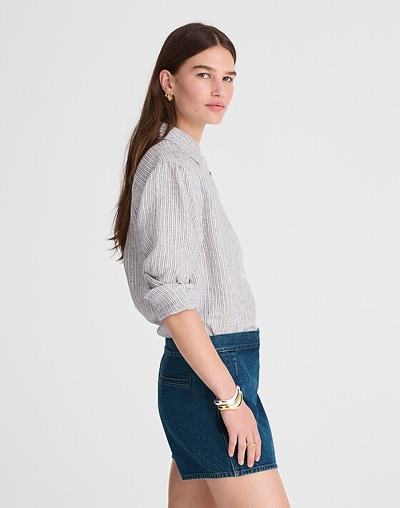 Madewell Denim Wrap Mini Skort In Lambertville Wash Lambertville Wash