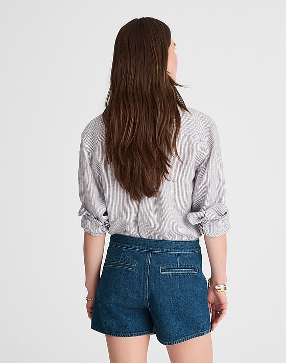 Madewell Denim Wrap Mini Skort In Lambertville Wash Lambertville Wash