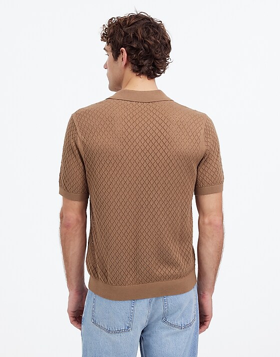Madewell Diamond Pointelle Stitch Sweater Polo Cargo