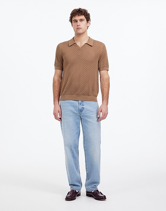 madewell Diamond Pointelle Stitch Sweater Polo cargo