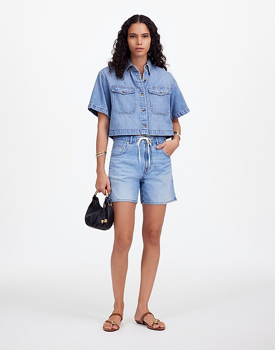 Madewell Drawstring Jean Short: Airy Denim Edition Hambley Wash