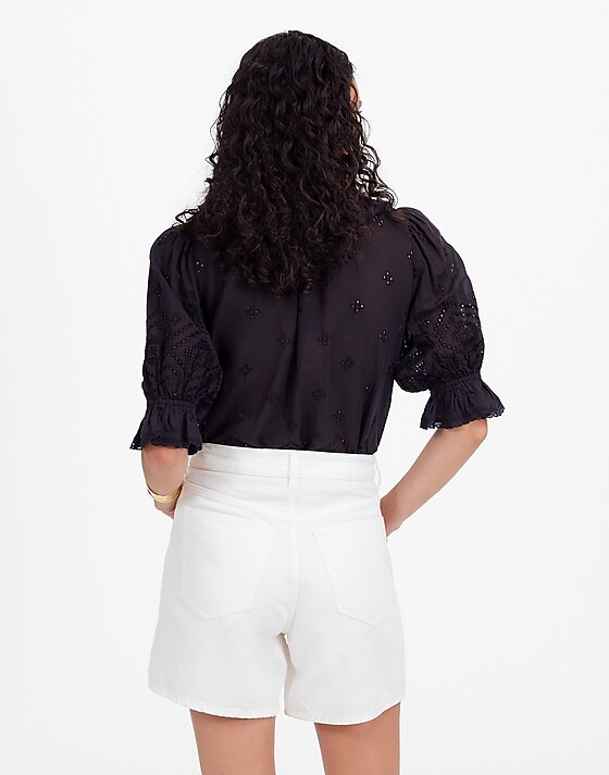 Madewell Drawstring Jean Short: Airy Denim Edition Tile White