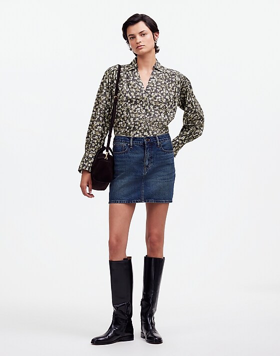 Madewell Easy Long-Sleeve Popover Shirt Dark Pavement