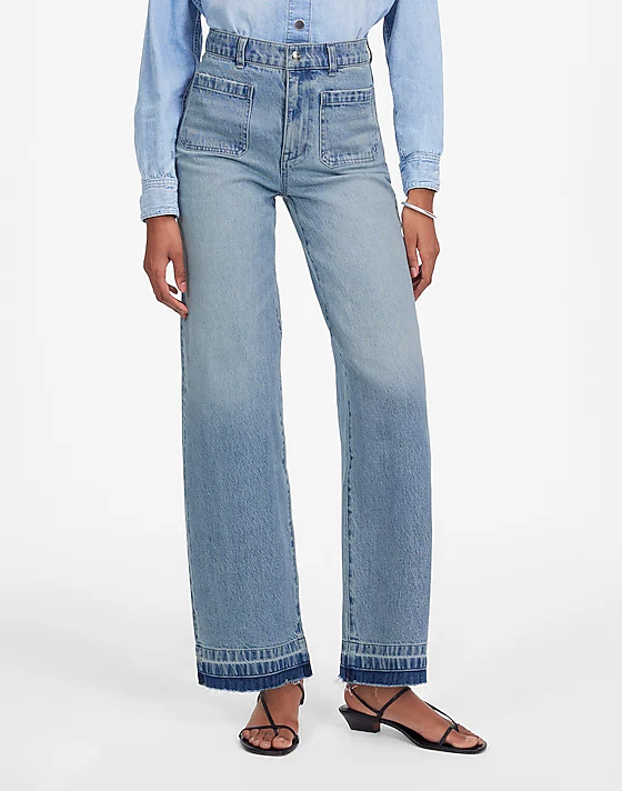 Madewell Emmett Wide-Leg Jean: Let Down Hem Edition Banning Wash