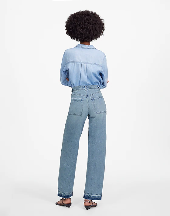 Madewell Emmett Wide-Leg Jean: Let Down Hem Edition Banning Wash