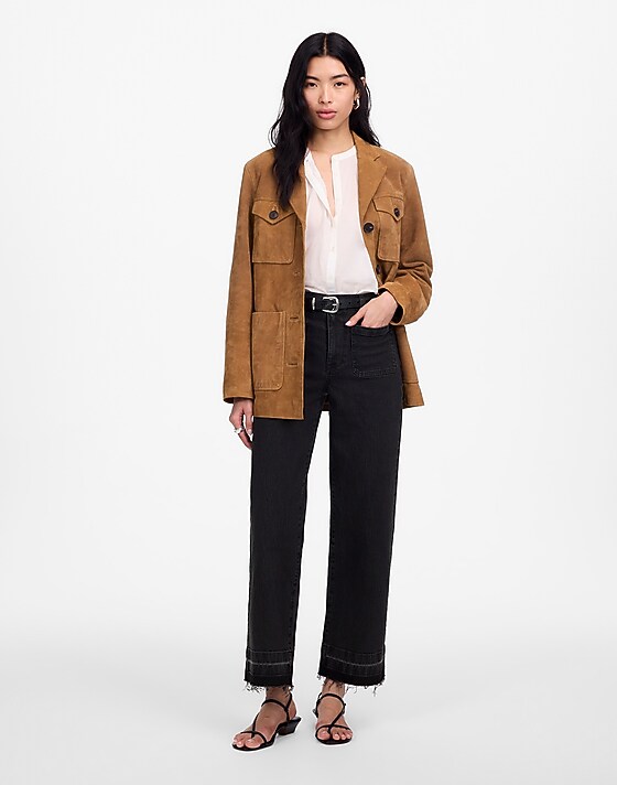 madewell Emmett Wide-Leg Jean: Let Down Hem Edition newtown wash