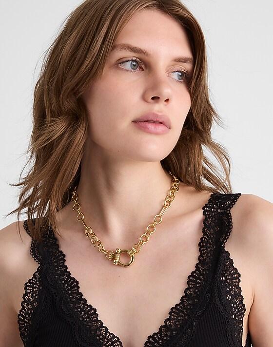 Madewell Equestrian Chunky Chain Necklace Antique Gold