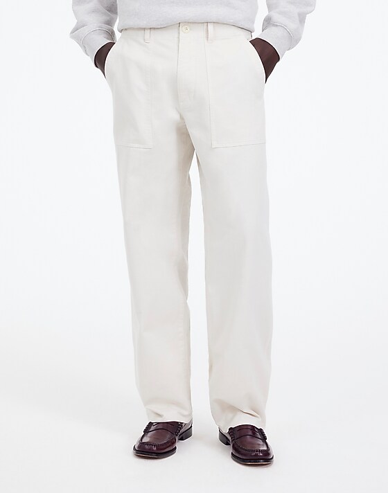 Madewell Fatigue Pants In Garment-Dyed Cotton Twill Vintage Ivory