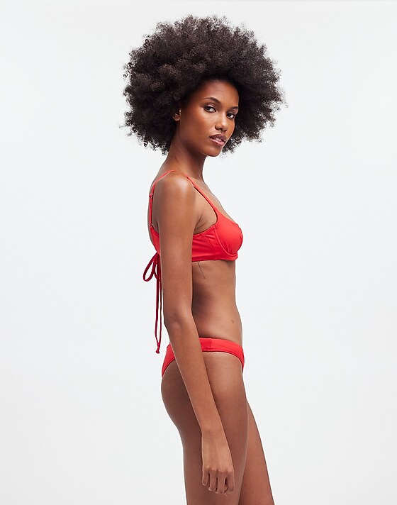 Madewell Frankies Bikinis Cola Underwire Balconette Bikini Top Red
