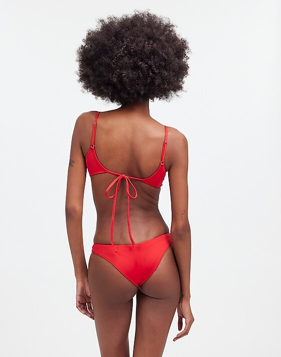Madewell Frankies Bikinis Cola Underwire Balconette Bikini Top Red