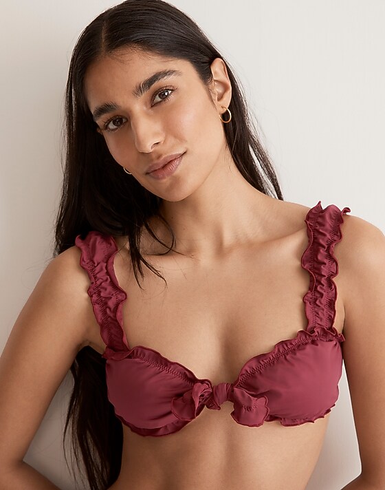 Madewell Frankies Bikinis Colby Bikini Top Bordeaux