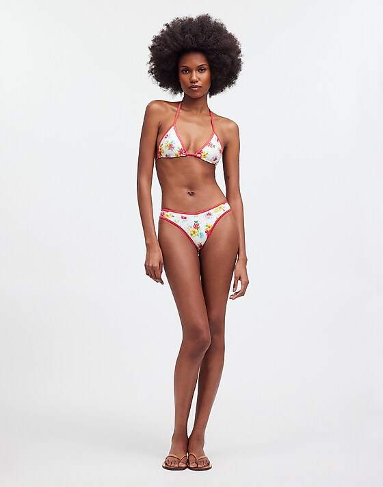 madewell Frankies Bikinis Dove Classic Bikini Bottom sweet hibiscus print