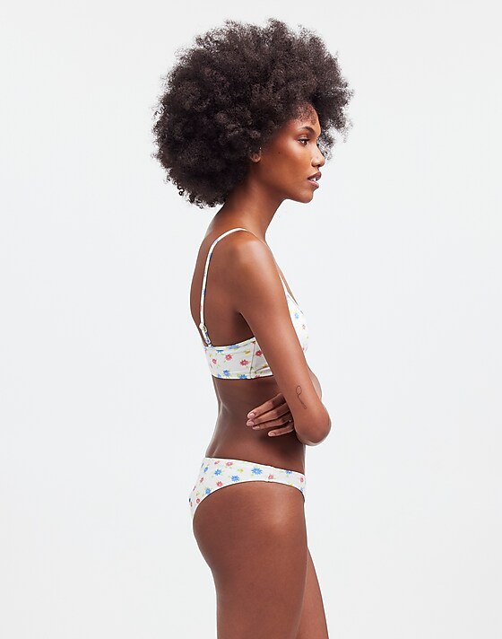 Madewell Frankies Bikinis Dove Classic Bikini Bottom Water Blossom Print