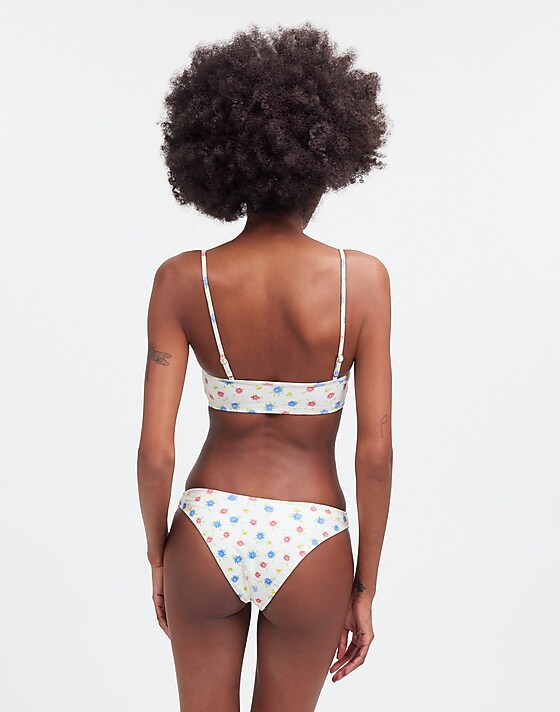 Madewell Frankies Bikinis Dove Classic Bikini Bottom Water Blossom Print