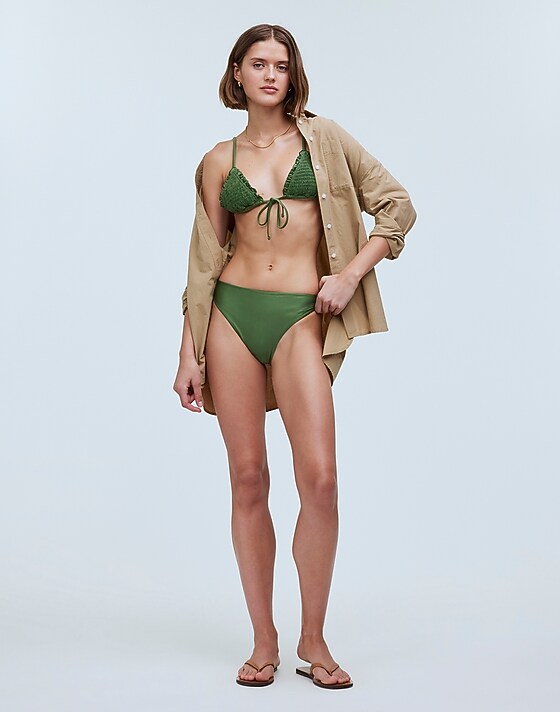 madewell Frankies Bikinis Laura Satin Bottom sea moss