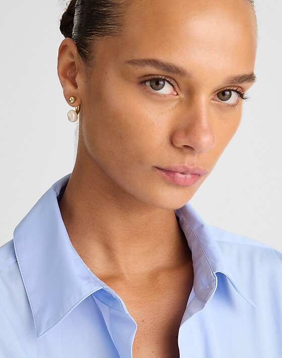 Madewell Freshwater Pearl Front-Back Earrings Pale Gold