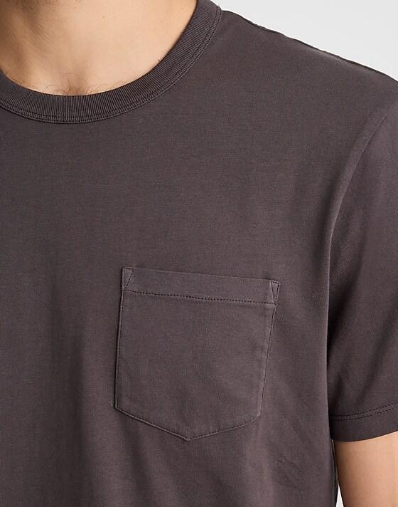 Madewell Garment-Dyed Allday Crewneck Pocket Tee Black Coal