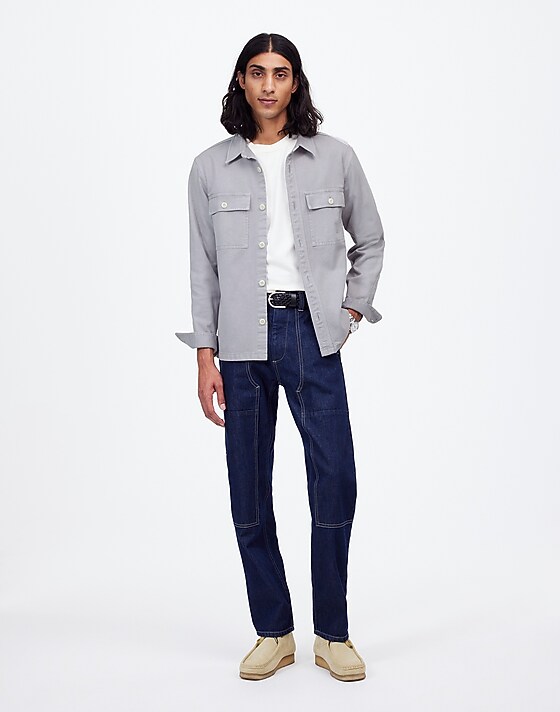 Madewell Garment-Dyed Straight-Hem Work Shirt Faded Lavender
