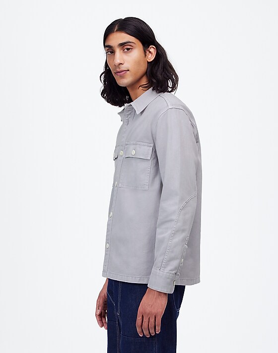 Madewell Garment-Dyed Straight-Hem Work Shirt Faded Lavender