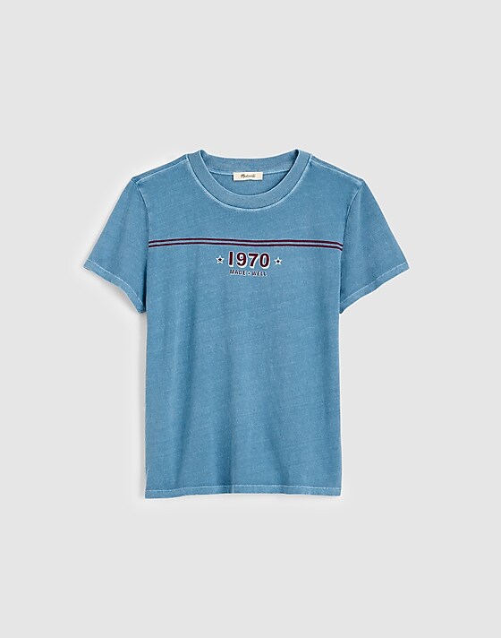 Madewell Graphic Crewneck Tee In Vintage Jersey Nineteen Seventy Graphic