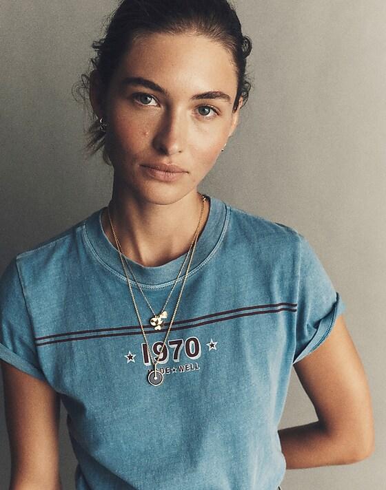 Madewell Graphic Crewneck Tee In Vintage Jersey Nineteen Seventy Graphic