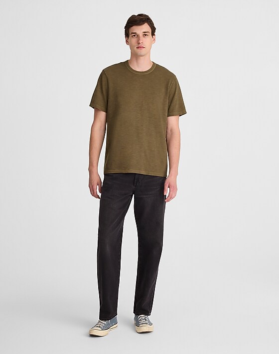 Madewell Heavyweight Slub Cotton Tee Woodland Brown