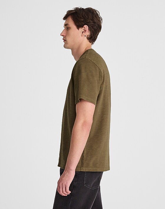 Madewell Heavyweight Slub Cotton Tee Woodland Brown