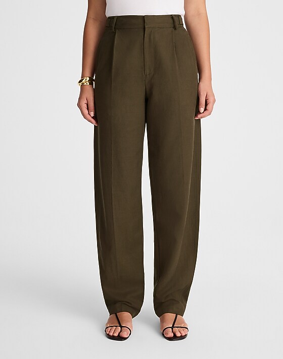 Madewell High-Rise Barrel-Leg Pants Burnished Olive