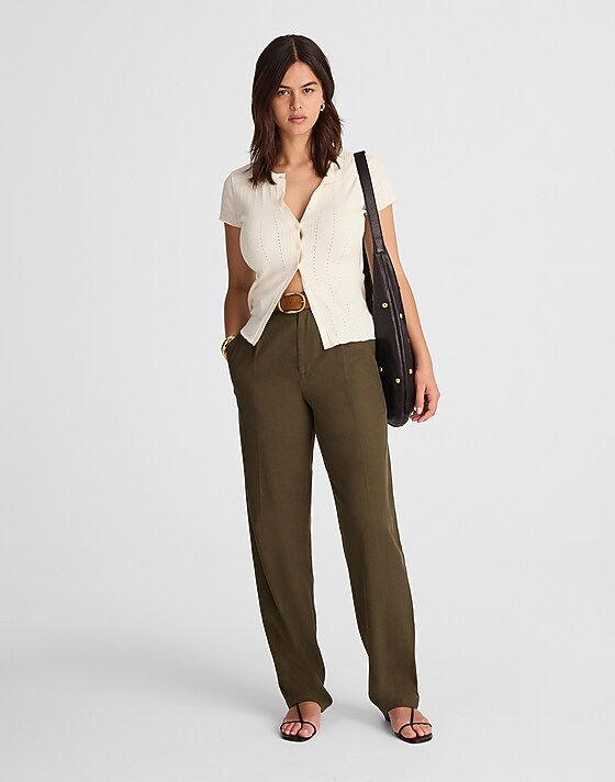 madewell High-Rise Barrel-Leg Pants burnished olive