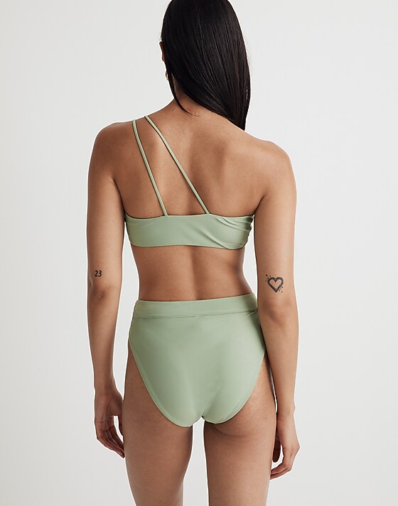 Madewell High-Rise Crossover Bikini Bottom Gatehouse Green