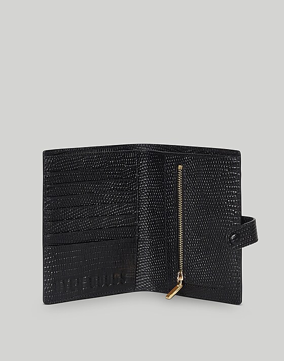 Madewell Hyer Goods Traveler's Wallet With Coin Pocket- Black LIzard Black Multi
