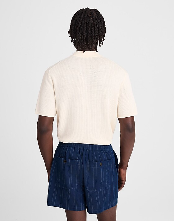 Madewell Indigo-Dyed Stripe Everywear Shorts Indigo Multi