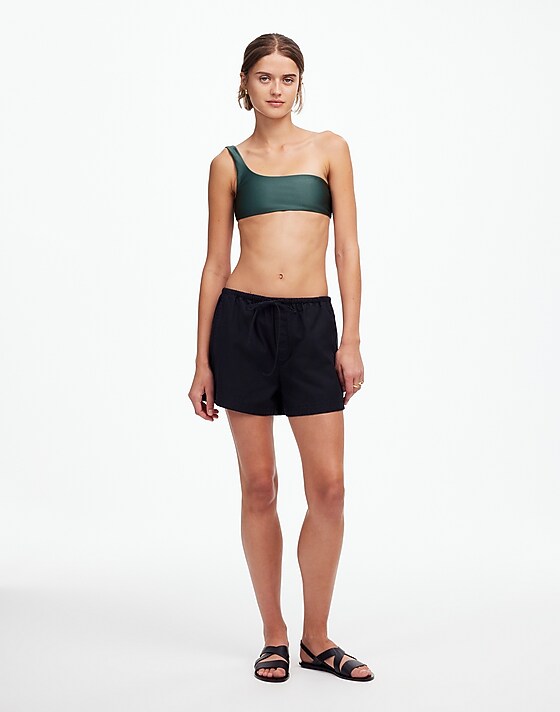 madewell Jade Swim® Eliza One-Shoulder Bikini Top hunter sheen